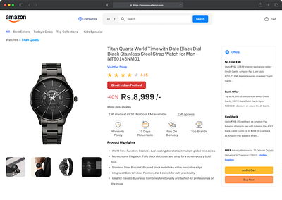 Redesigned Amazon’s product detail page with Minimalist UI aesthitic animation application branding dashboard design graphic design illustration logo minimalstic redesign ui ux vector