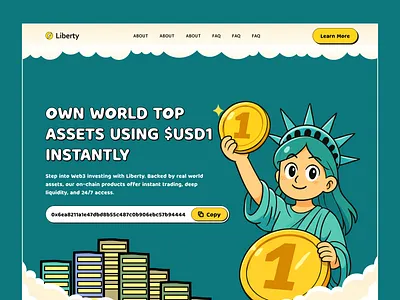 LIBERTY – Web3 Meme Finance Dashboard | AI-Powered UX/UI Design ai ai design ai meme blockchain coolest meme crypto coin crypto token defi ecosystem fintech landing page meme finance memecoin memetoken nftcommunity web3design webdesign