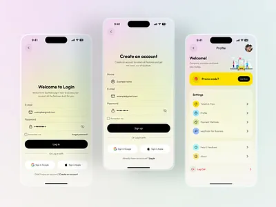 Login & Profile- Ride Sharing App app design forget passwrod input field log in login login form login page mobile mobile app onboarding register sign in sign up splash screen travel app ui ui design ux design
