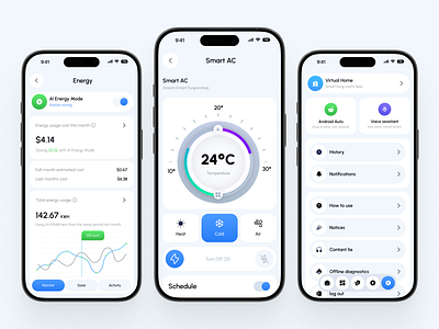 Smart Home Mobile App Routine Automation ai app design automations control home controller app controls electronics home monitoring lamp mobile app mobile ui routine security smart device smart home smart home app technology ui ux virtual home