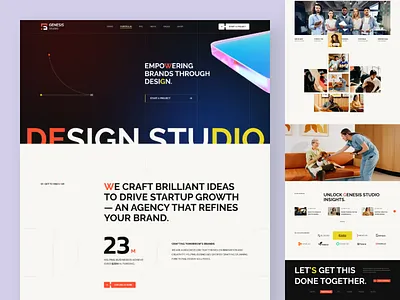 Design Studio Landing Page agency brand identity brand identity branding clean corporate website creative design design studio digital agency branding graphic design it company website landingpages minimal tech branding ui ux website