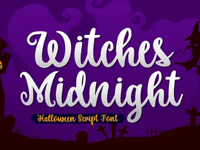 Witches Midnight Font cursive giry handwritten scary spooky