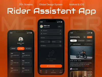 Rider Assistant App app apurba dak dark darkmode mobileapp ride rideapp ui uiux ux