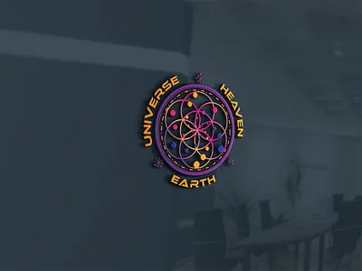 Sacred Geometry Universe Logo - 3D Mockup 3d logo cosmos flower of life geometry logo logo design mandala modern logo orange purple sacred geometry sacred geometry logo spiral spiral logo spiritual spiritual design universe vector vibrant