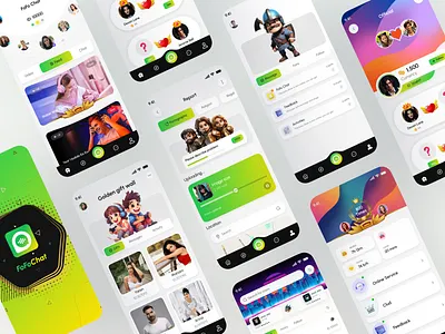 FoFoChat – Modern Social Voice & Video Chat App UI Design 3davatar app chat app chatapp fofochat group message message app messanger mobile mobile app mobileappdesign moderndesign onboarding screen room chat social media socialapp uiuxdesign videochat voicechat
