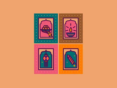 Diwali elements digital diwali flatcolors illustration india indianfestival minimalistic