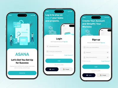 Work Management Mobile App Login & Signup UI Design app app design forgot password input fild management mobile mobile app mobile app login mobile application prototype registration sign up from signup ui uiux ux verify work management