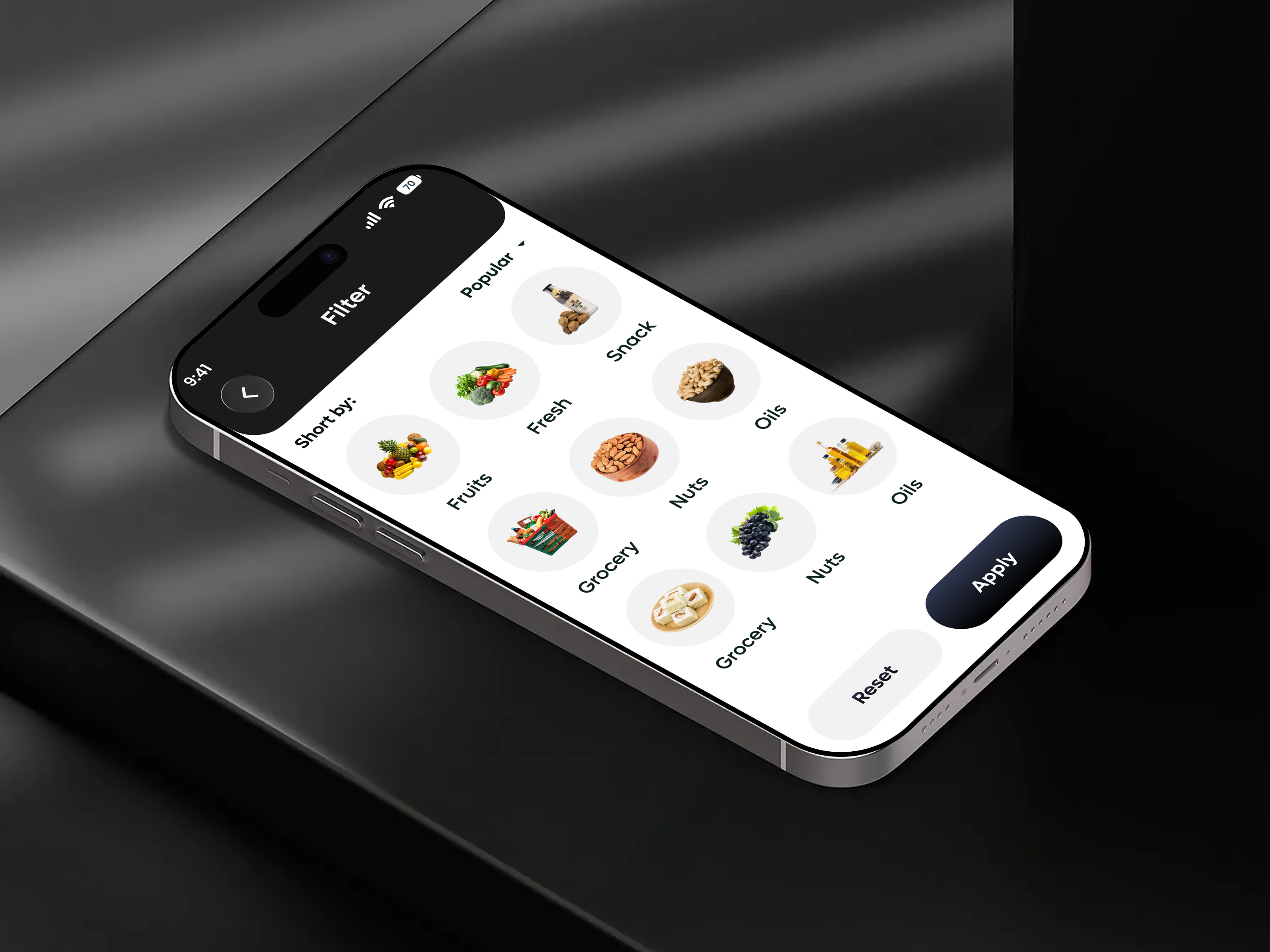 🛒 Grocery Mobile App – Filter Page appdesign cleandesign dailyessentials ecommerceapp filterpage fooddelivery groceryapp groceryui interactiondesign minimaldesign mobileappdesign mobileui productdesign prototype shoppingapp uidesign userexperience userinterface uxdesign