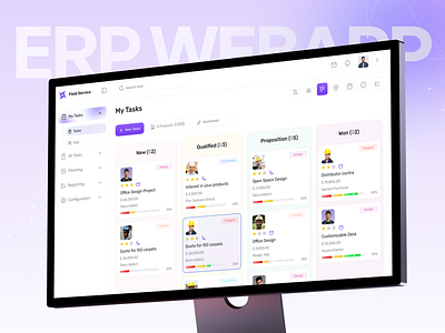 Field Service Management Dashboard crm dashboard designer erp field service kanban light version minimal product design projectmanagement top design ui design workflow