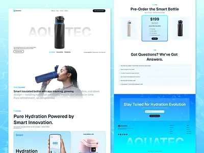 Aquatech Product Landing Page Design figma graphic design landing page design product landing page product page ui uiux user exparience design user interaction design user interface design website design