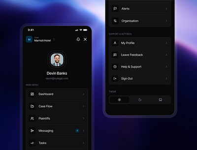 SaaS App's Mobile Navigation app design menu minimalistic mobile design navigation saas saas design saas mobile ui design uiux
