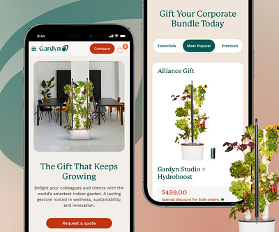 Gardyn Gift Bundle app ui awesome branding bundle creative gardyn homepage design inspirational package responsiv ui ux