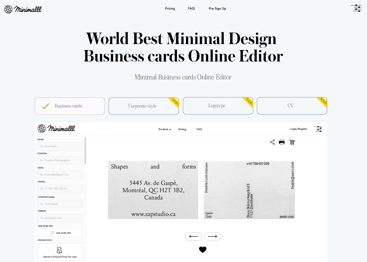 Minimal Design Business cards branding business cards clean design editor flat logo minimal ui ux web