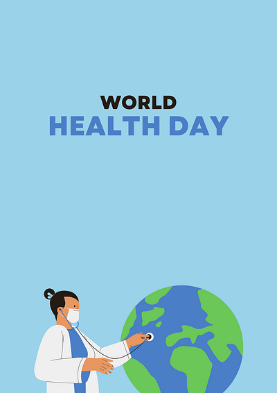 Blue Modern World Health Day Poster branding design graphic design logo poster