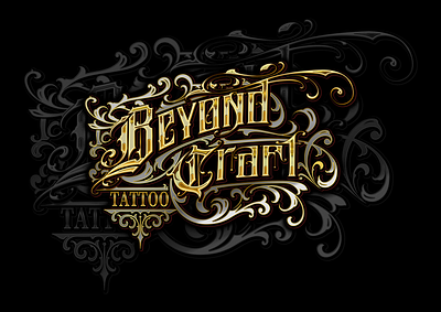 Blackletter Gothic Logo for BEYOND CRAFT TATTOO blackletter calligrapy graphic design logo maker tattoo