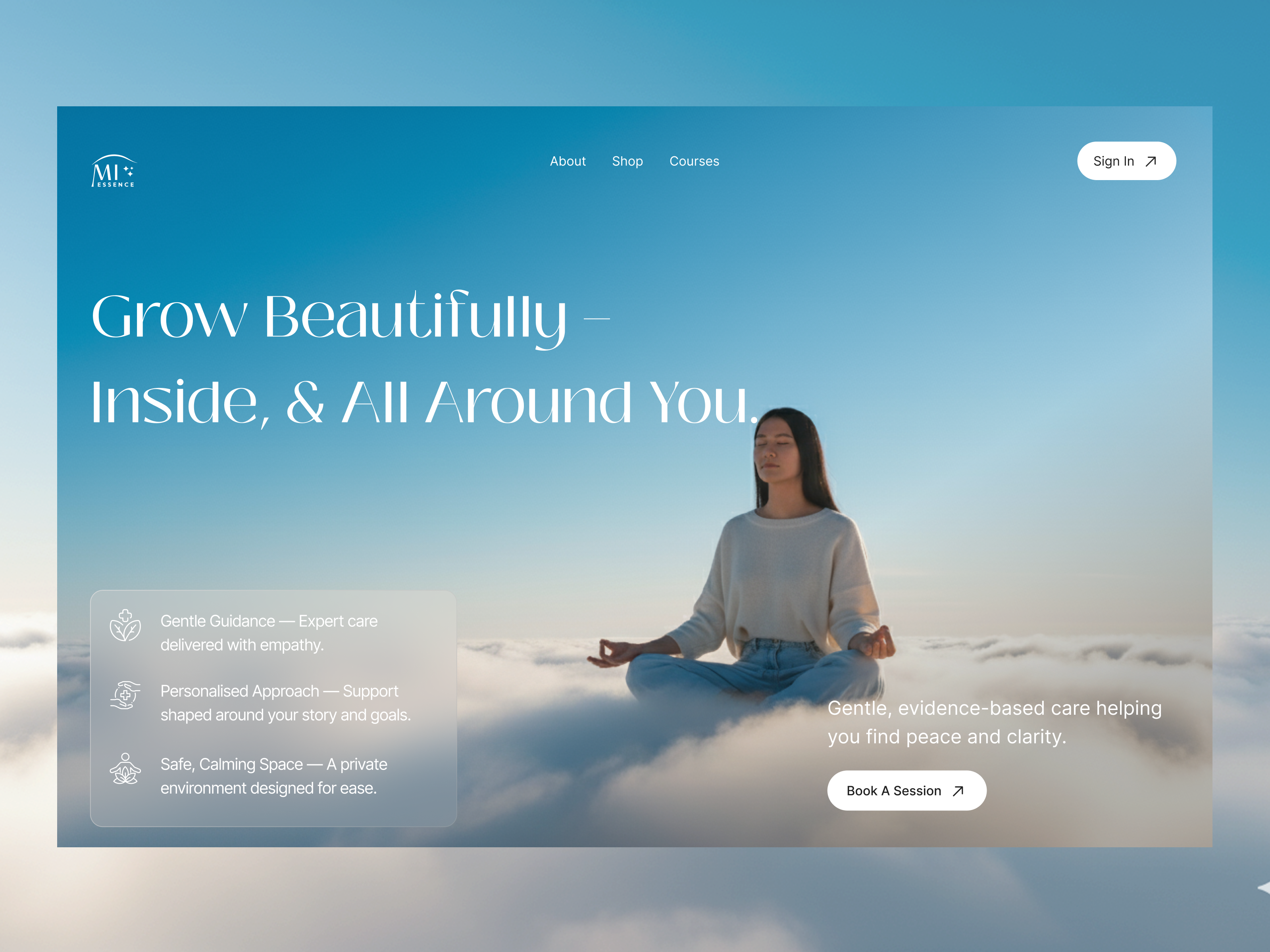 Holistic Beauty & Wellness Website UI beauty clamness didesign fashion growth health holisticui innerpalce modernui nature relaxation therapy uiux websiteui webui wellness