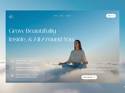 Holistic Beauty & Wellness Website UI beauty clamness didesign fashion growth health holisticui innerpalce modernui nature relaxation therapy uiux websiteui webui wellness