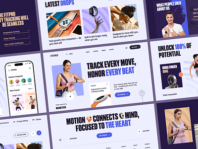 Fitpro - Health Tracking Device Website accessories activity fitness tracker ecommerce ff fitness fitness device gadget accessories health health device landing page landingpage smart ring smartwatch tracking device web design webdesign website design wellness wellness device workout