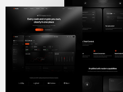 Vaulto - Crypto Web Landing Page Design crypto dashboard design landing landing page product design ui ux design web web 3 web app design web design web ui webdesign website website design