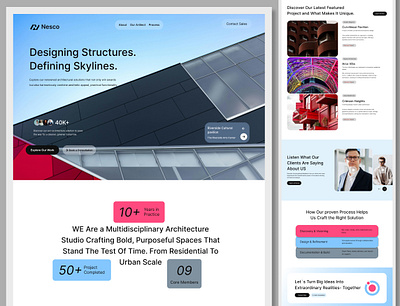 Architectural Portfolio Website – Modern Landing Page agency landing page architecture architecture design architecture website clean design construction website creative design landing page landing page design minimal design modern ui portfolio website professional website studio website ui design uiux urban design ux design web design website concept