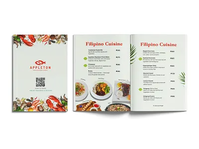 Appleton Seafood Restaurant - Menu Design filipino cuisine food menu resort restaurant seafood