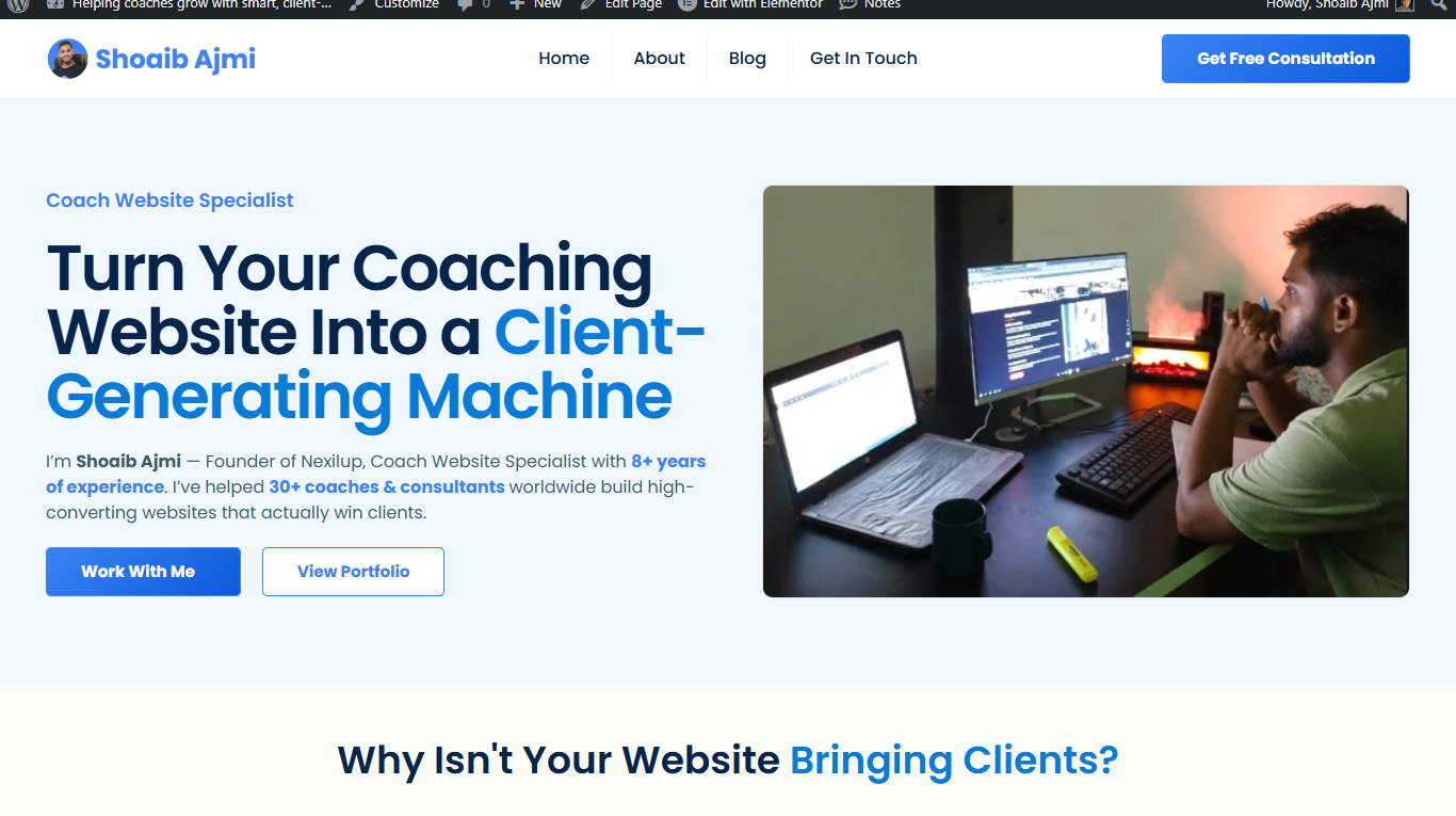 High-Converting Coaching Website Design branding coachingwebsite landingpage nexilup uiuxdesign webdesign wordpress