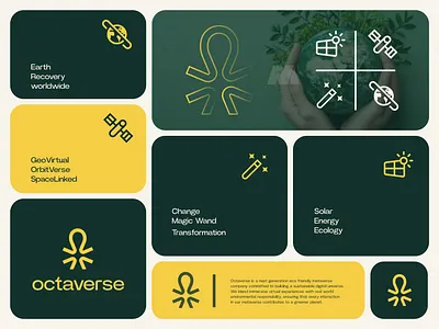 Octaverse — Eco-Friendly Metaverse Branding branddesigner brandidentity branding cleanenergy digitalbranding earthfriendly ecofriendly environmentalbranding futuristicdesign greentechnology innovation logo logodesign metaverse modernlogo octaverse orbitverse spacebranding sustainabledesign virtualreality