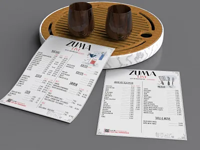 Zula live cocktail bar menu design branding brochure design flyer graphic design illustration menu design vector