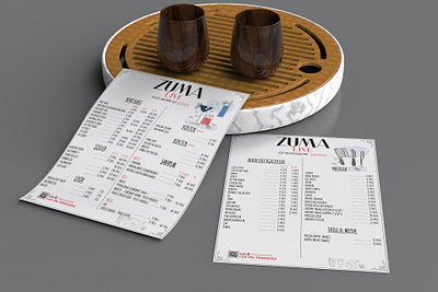 Zula live cocktail bar menu design branding brochure design flyer graphic design illustration menu design vector