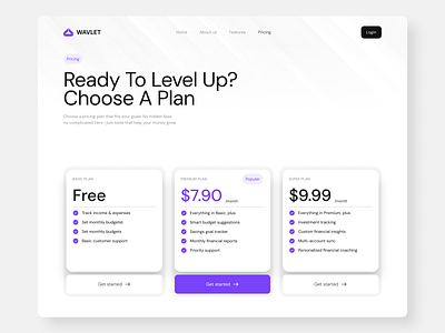 Pricing Plan | UI/UX Design design landing page pricing plan ui uiux web design website website design