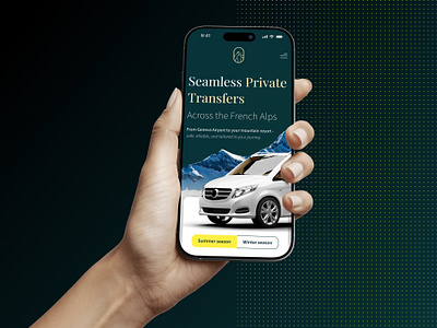 Alpine Transfer Booking Platform booking branding hero hero shot landing page luxury mobile design mobile first premium travel ui ux