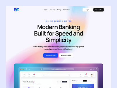 Fintech Banking Web Hero UI – Modern, Fast & Secure Transaction animation banking banking and finance design finance finance web design fintech website design framer fund transfer hero section modern banking website design modern website next.js online banking smart banking smart finance website design ui web design webflow wordpress