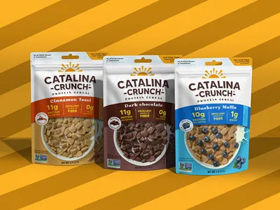 Catalina Crunch Protein Cereal Packaging Design bottle design custom pouch design food pouch packaging design label design packaging design pouch bag packaging pouch design pouch label desig pouch packaging design product label stand up pouch packaging