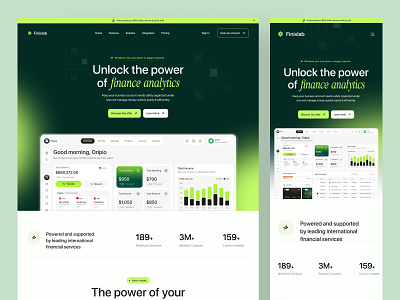 Finance Analytics & Fintech SaaS Landing Page Design banking website ui finance management website finance saas landing page financial dashboard ui fintech landing page fintech saas design fintech ui design fintech website design landing page modern fintech design money management app payment analytics dashboard saas platform ui saas web design web design