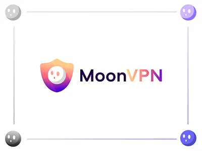 Modern Gradient Logo Design for MoonVPN abstract logo app icon logo app logo branding gradient logo graphic design logo modern logo moon logo moonvpn print privacy protect safe logo safety security logo shield logo typography vpn logo