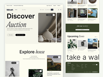 Auction Marketplace Landing Page — Modern UI for Bidding eComm ui user experience design