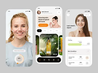 LuminAI – AI Skincare Mobile App Design ai skin scan aiskincare aiwellnessapp app beauty app beautytech designexploration healthapp healthtech mobile app mobileappdesign personalcare skin analysis skin health skinanalysis skincare skincare app skincare app design smartbeauty uiuxdesign