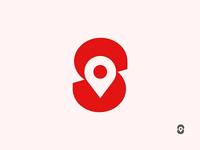 S location logo - Modern logomark branding business icon letter s lettermark location logo design minimal negative space logo red logo rider logo s s letter s location logo s logo s logomark s logotype s map logo s modern logo travel logo