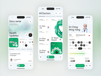 Health App | Doctor Appointment & Medical UI app dsign appointment booking clean ui digital health doctor app doctor booking app health care healthcare ui hospital app medical app medtech mobile app mobile ui modern design patient app product design