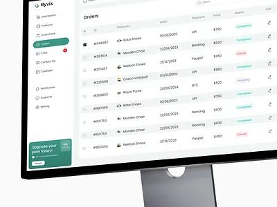 E-commerce Dashboard Design - Orders dashboard dashboard inteface data table design e commerce ecommerce minimal orders orders table saas table tble products ui ux