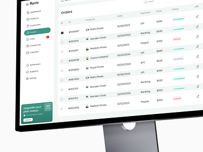 E-commerce Dashboard Design - Orders dashboard dashboard inteface data table design e commerce ecommerce minimal orders orders table saas table tble products ui ux