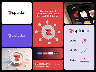 Spteder: Crypto Velocity Engine — Branding & UI Showcase brand branding crypto design graphic design illustration logo logo design minimal modern trading ui velocity