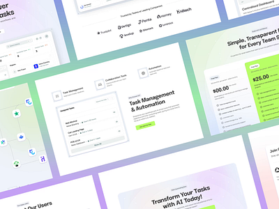 AI Task Management Platform - Landing Page design ai aitools animation creative design figmadesign minimal product productdesign productivitytools saas taskmanagement ui ux uxdesign webdevelopment website