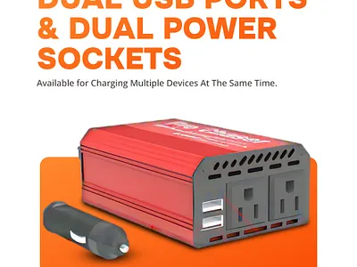 Pro Chaser 400W Power Inverters for Vehicles amazonlisting cargadget powerinverter prochaser travelessentials