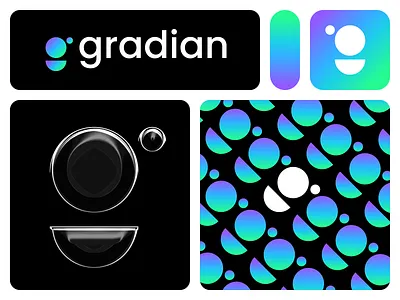gradian brand branding design idea illustration logo mark negative typography ui