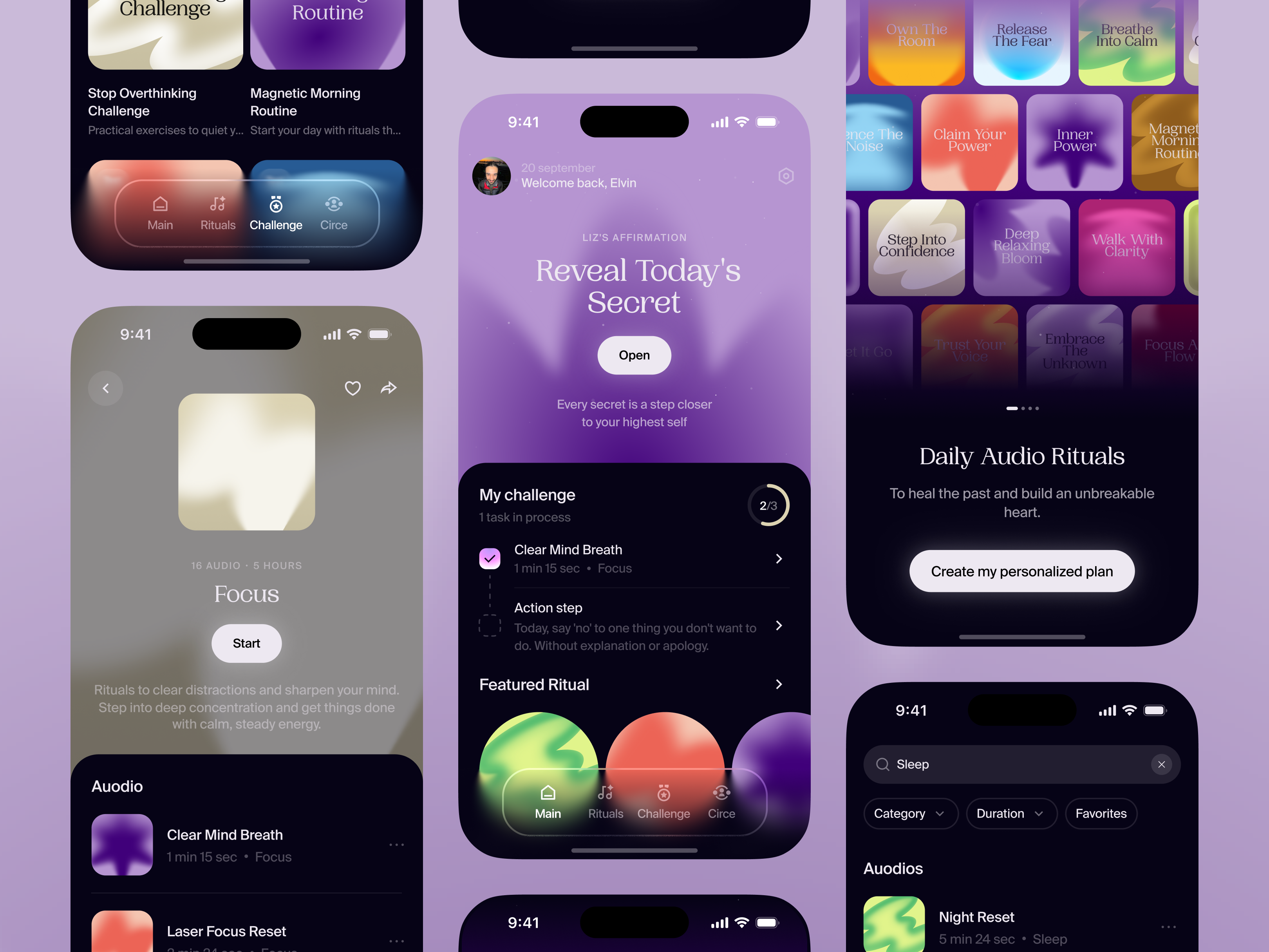 Meditation App activity app application health ios meditation mental mobile motivation therapy treatment ui ux welness yoga