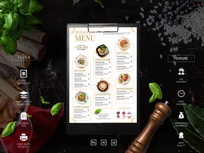 Restaurant Menu Design | Modern, Clean & Inviting food design