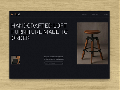 LoftLine Website clean custom furniture framer furniture grid industrial interaction interior landing page loft loft furniture minimal scroll strict typography ui web design website