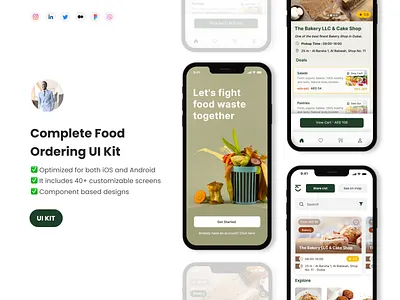 Complete Food Ordering UI Kit ui
