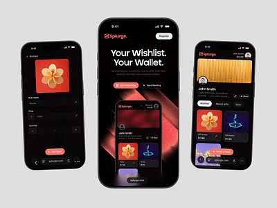 Wishlist App animation app app design feed landing mobile ui uiux ux wishlist